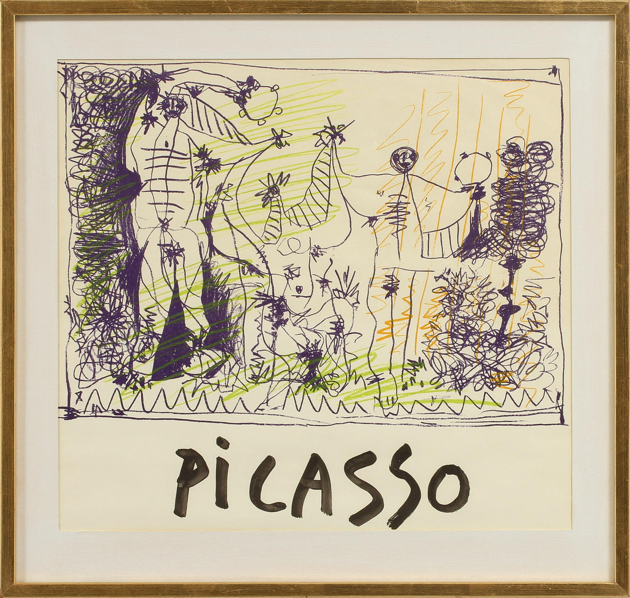 PABLO PICASSO. EFTER. Komposition, farvelitografi, efter.
