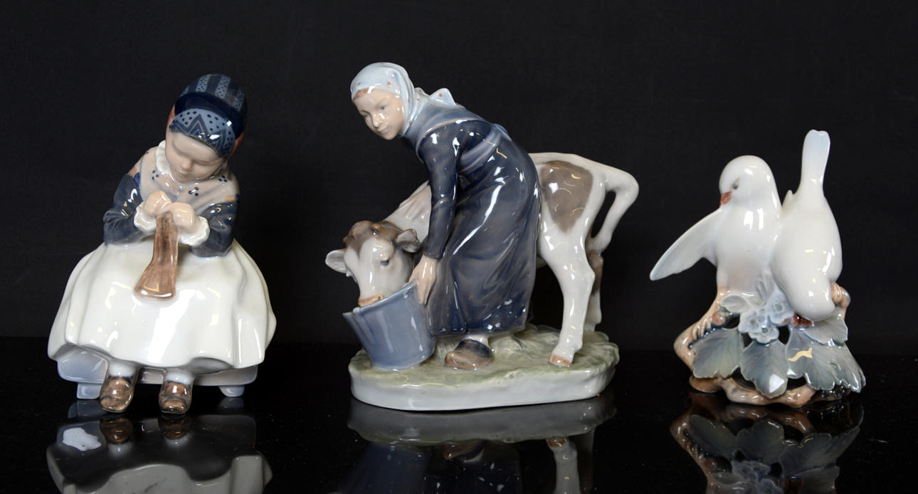 FIGURINER, 3 st, Royal Copenhagen. Danmark.