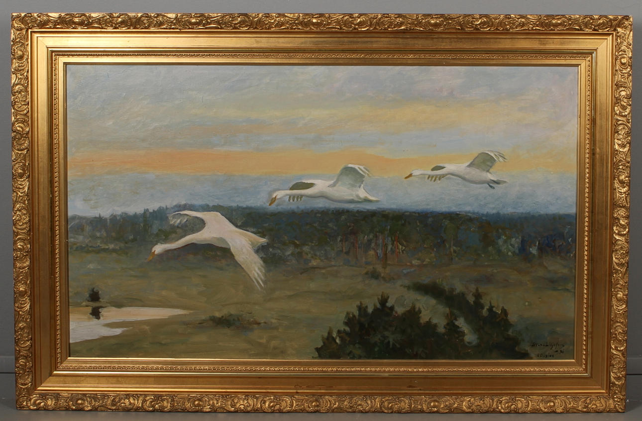 OKÄND KONSTNÄR. Kopia efter Bruno Liljefors, olja på duk, sigernad DD. Pinx.