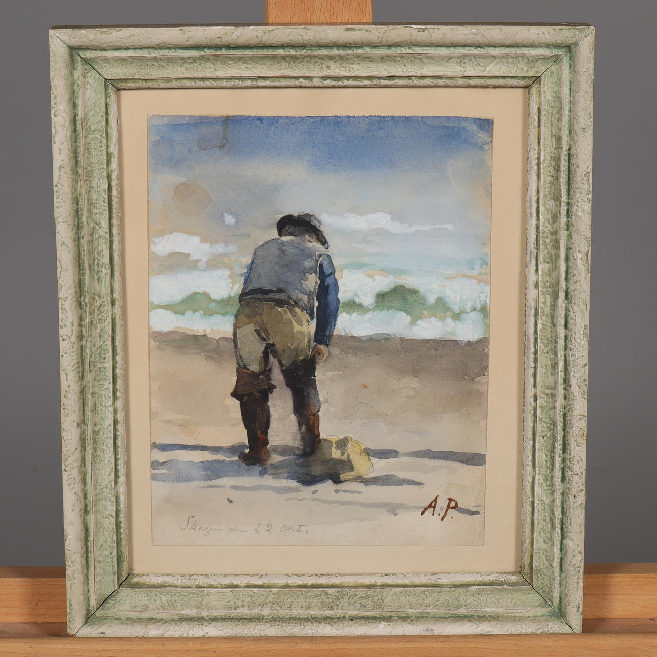 OIDENTIFIERAD KONSTNÄR. AKVARELL signerad A.P.