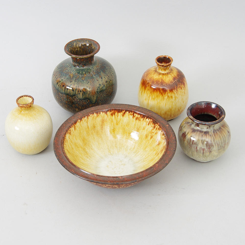 SKÅL SAMT 4 VASER, Kjell Bolinder, Höganäs.