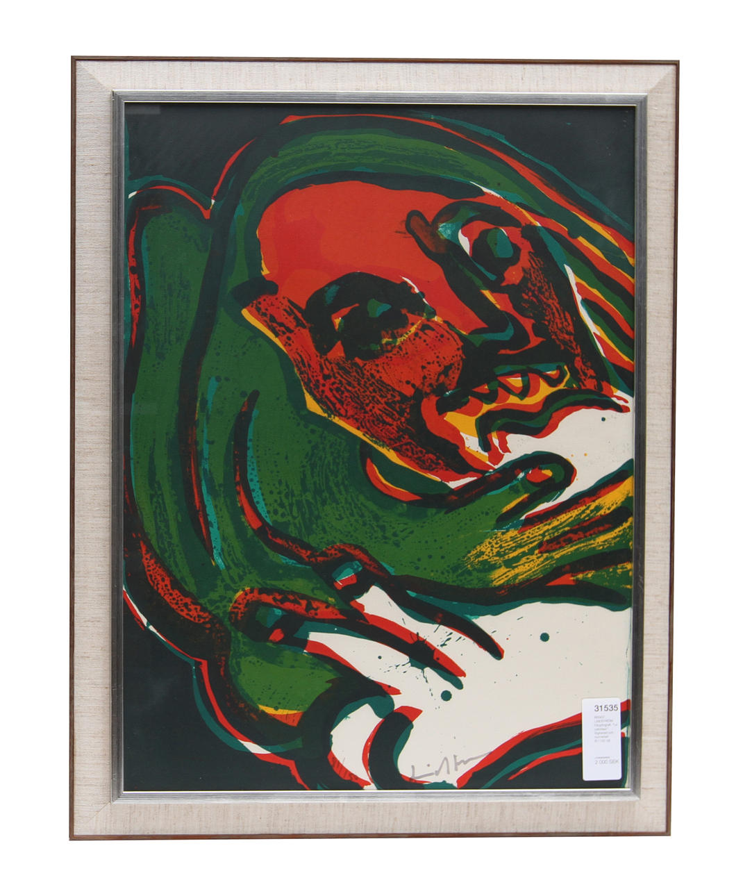 BENGT LINDSTRÖM. Färglitografi. "Le catcheur". Signerad och numrerad 81/150.