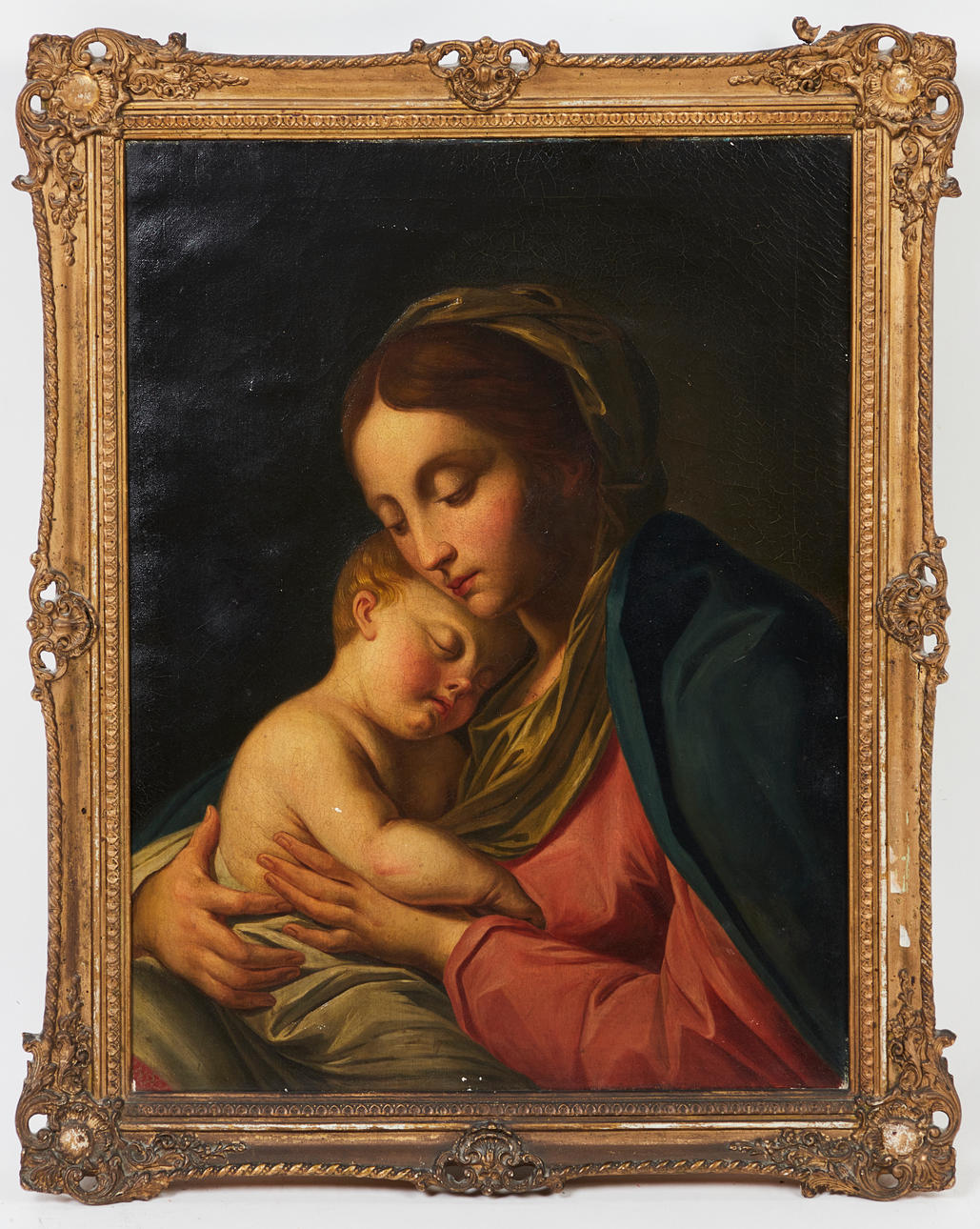 ukendt kunstner, maleri, Madonna og barn, 20. århundrede.