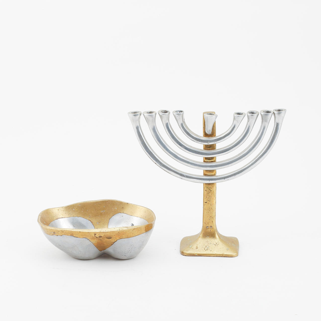 DAVID MARSHALL. Candelabro y cuenco.