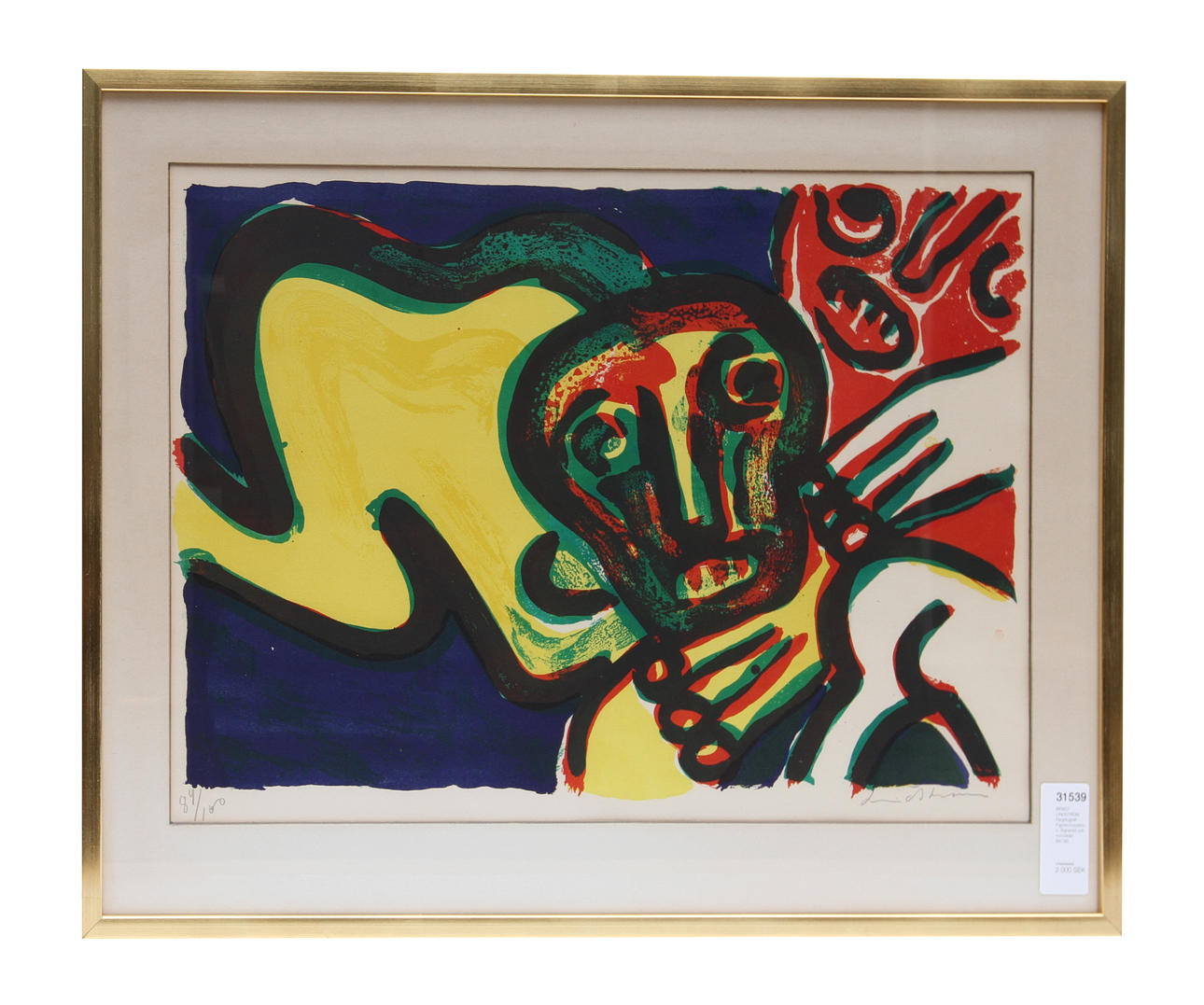 BENGT LINDSTRÖM. Färglitografi. Figurkomposition. Signerad och numrerad 84/160.