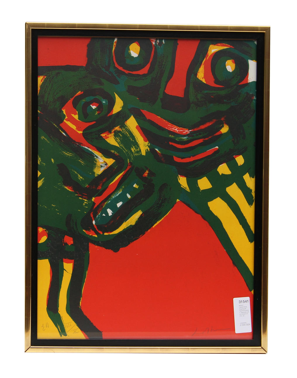 BENGT LINDSTRÖM. Färglitografi. Figurkomposition. Signerad och numrerad E.A. VI/X.