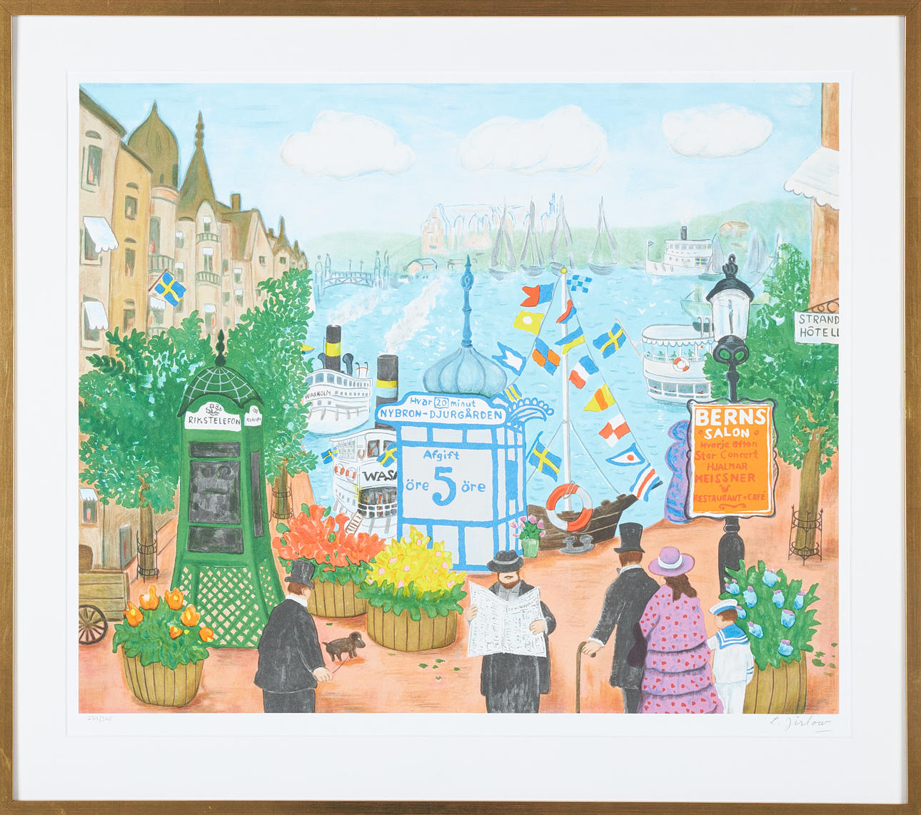LENNART JIRLOW. “Nybroviken”, lithograph in colours, signed, numbered 234/325.