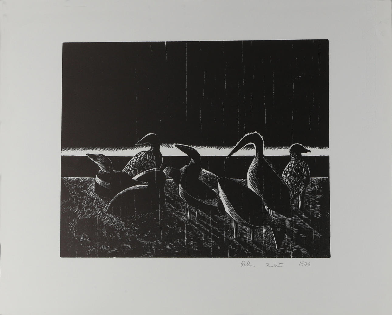 PETTER ZENNSTRÖM. Linoleumsnitt, signerad och daterad 1976.