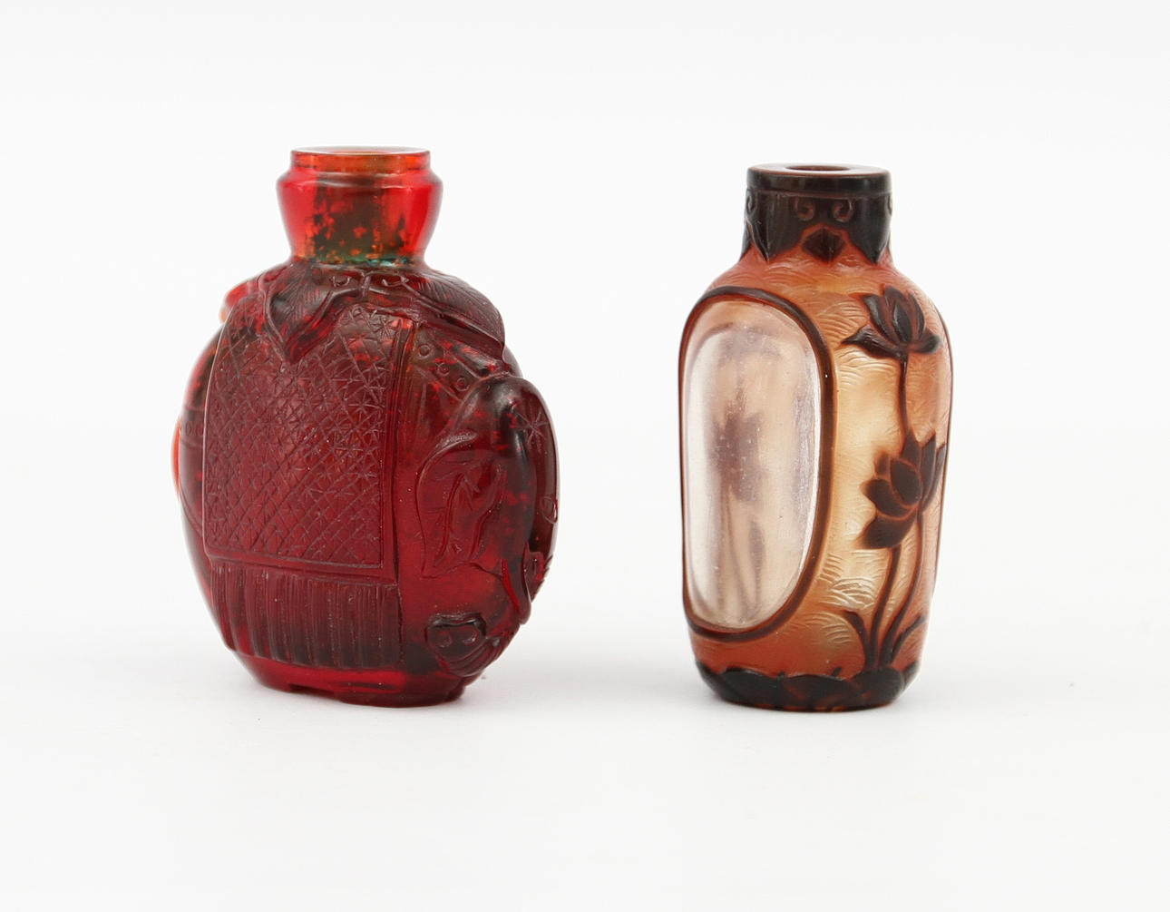 SNUSFLASKOR, 2 st, glas, Kina, 1900-tal.