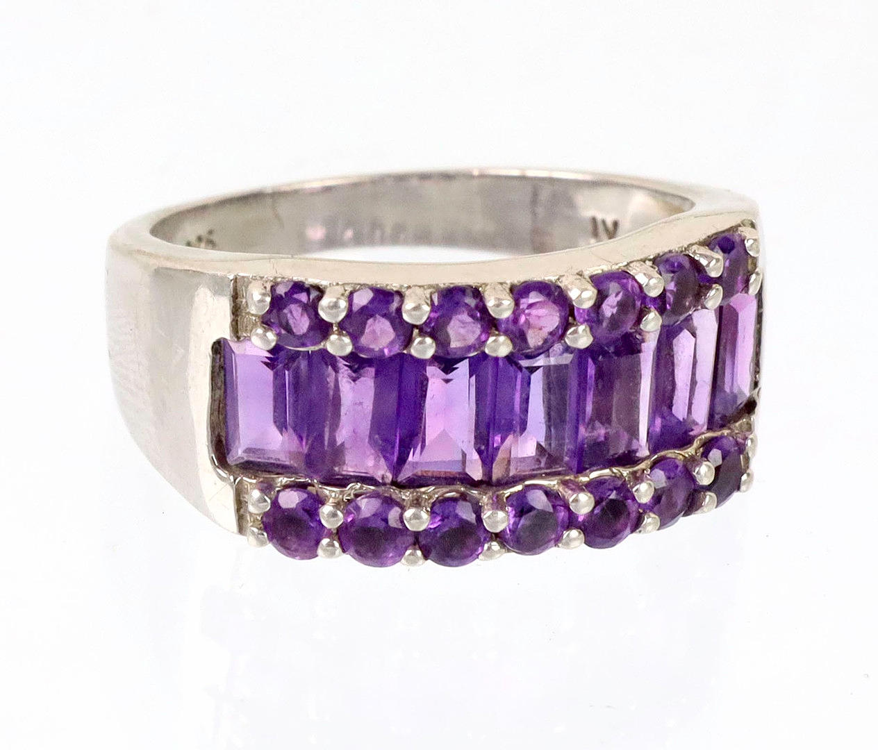 AMETHYST COCTAIL RING SILVER.