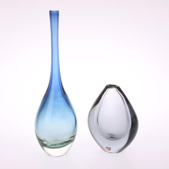 VAS 2 st,glas, Ernest Gordon, Sven Palmqvist, Orrefors.