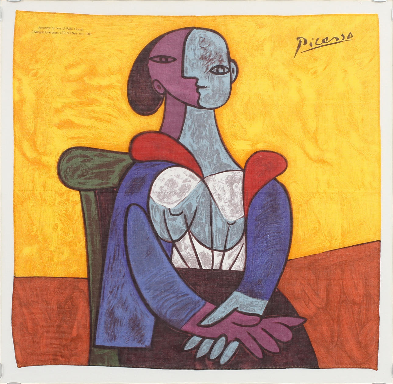 PABLO PICASSO (1881-1973). scarf, Marigold enterprise.