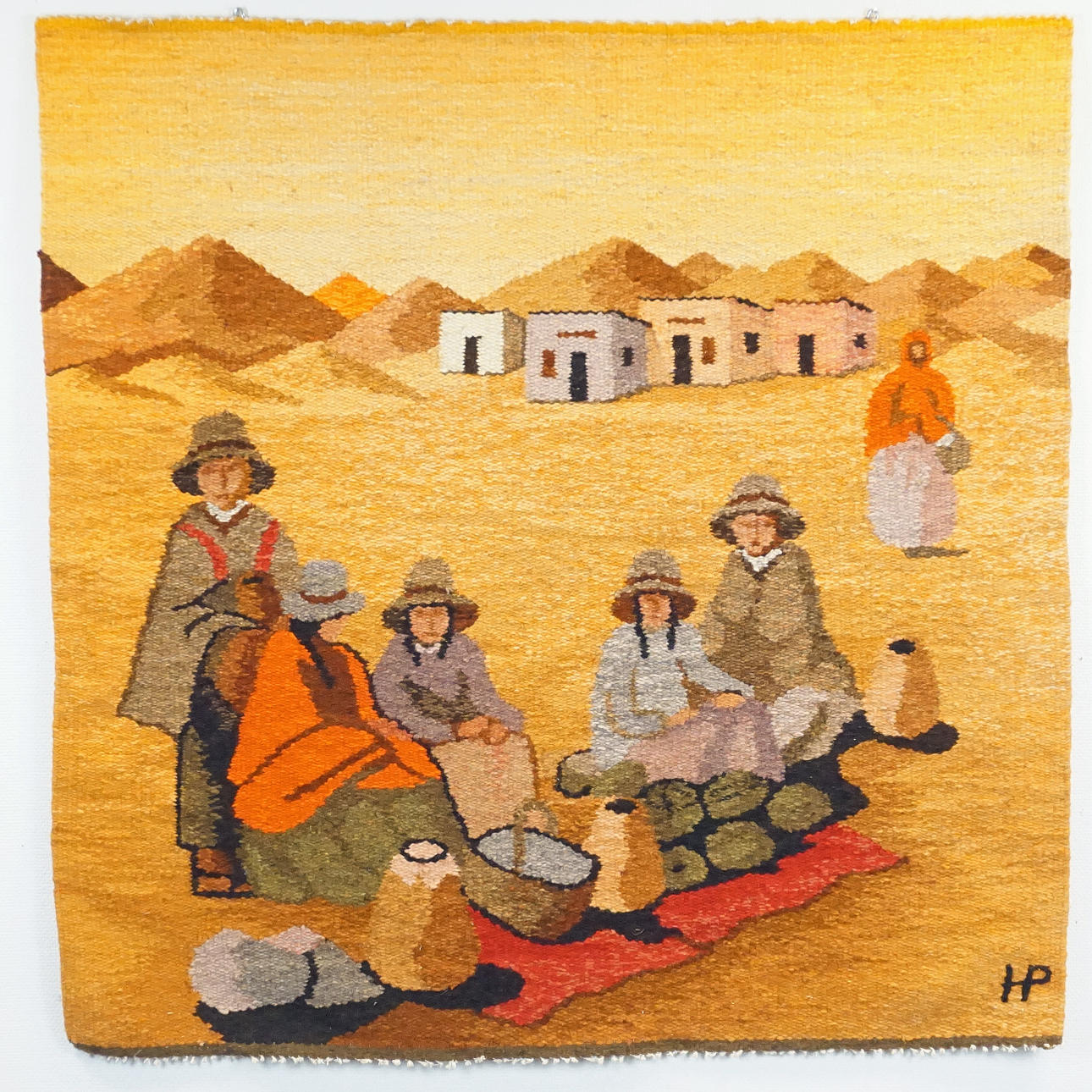 Ein Wandbild, Argentinien, monogrammiert HP.