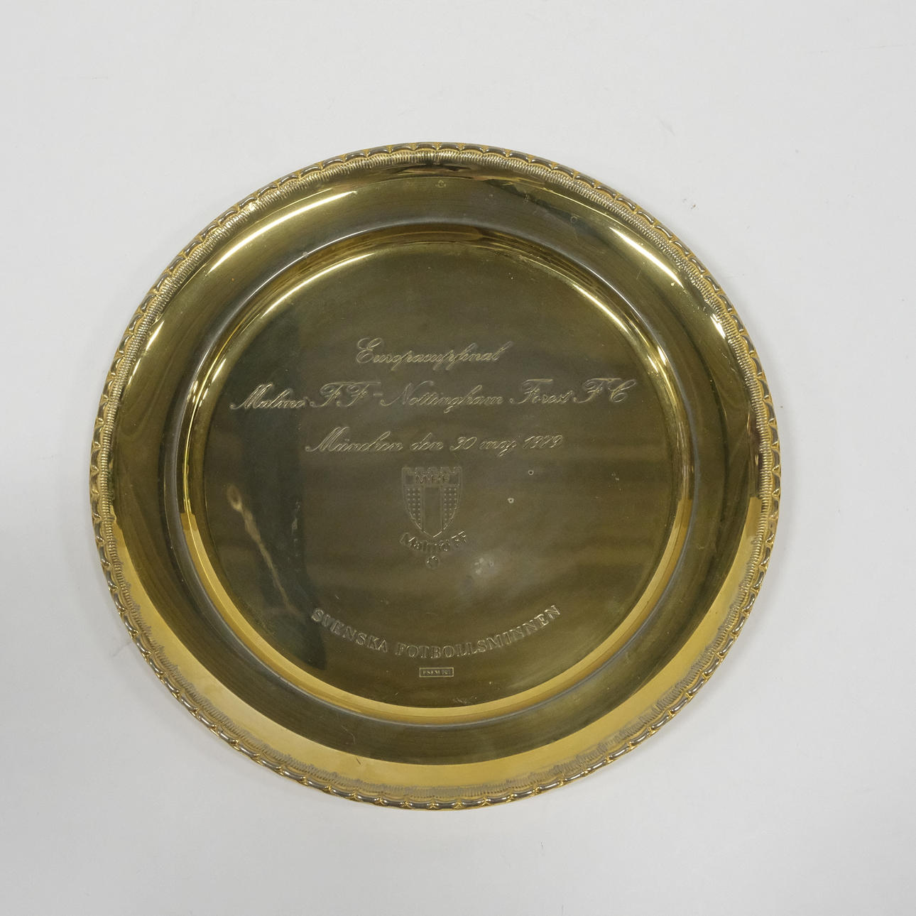 GEDENKTAFEL MALMÖ FF, MESSING.