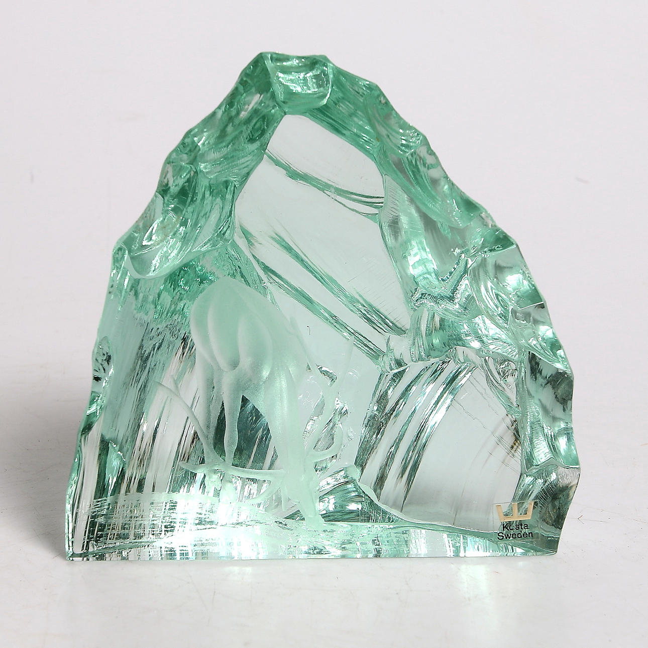 SKULPTUR, glaslock, Vicke Lindstrand, Kosta. Signerad. 1900-tal.