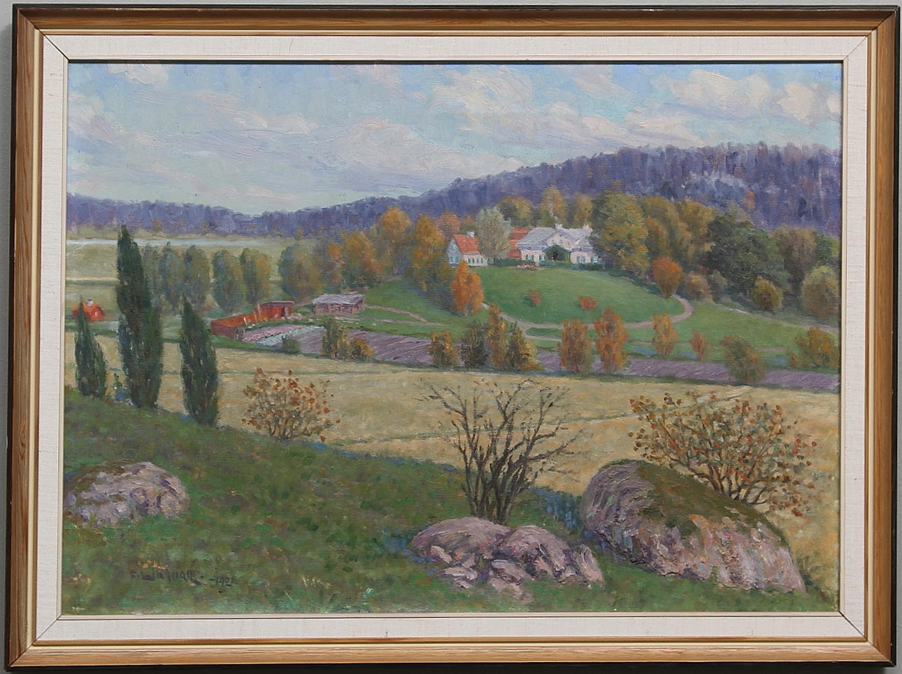 FRITHIOF (FRITZ) LINDVALL. Olja på duk, signerad och daterad -1921.