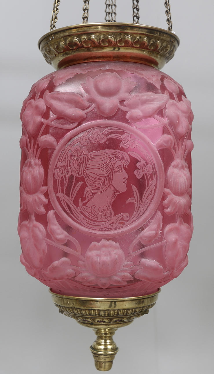 MÅNSKENSAMPEL, omkring 1900, total höjd ca. 55 cm.