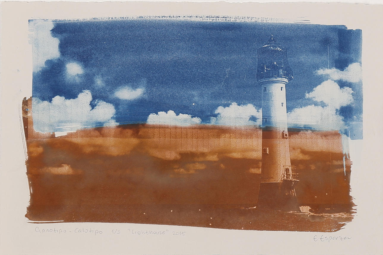 EVANGELINA ESPARZA. "Lighthouse" grafiskt tryck, signerad E Esparza, numrerad 1/3 samt daterad 2015.