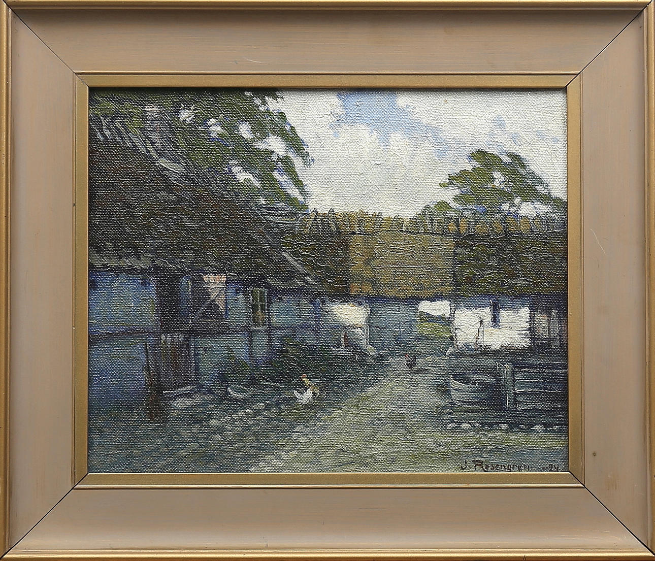 JEAN ROSENGREN. Skånegård, olja på duk, signerad J Rosengren och daterad -24.