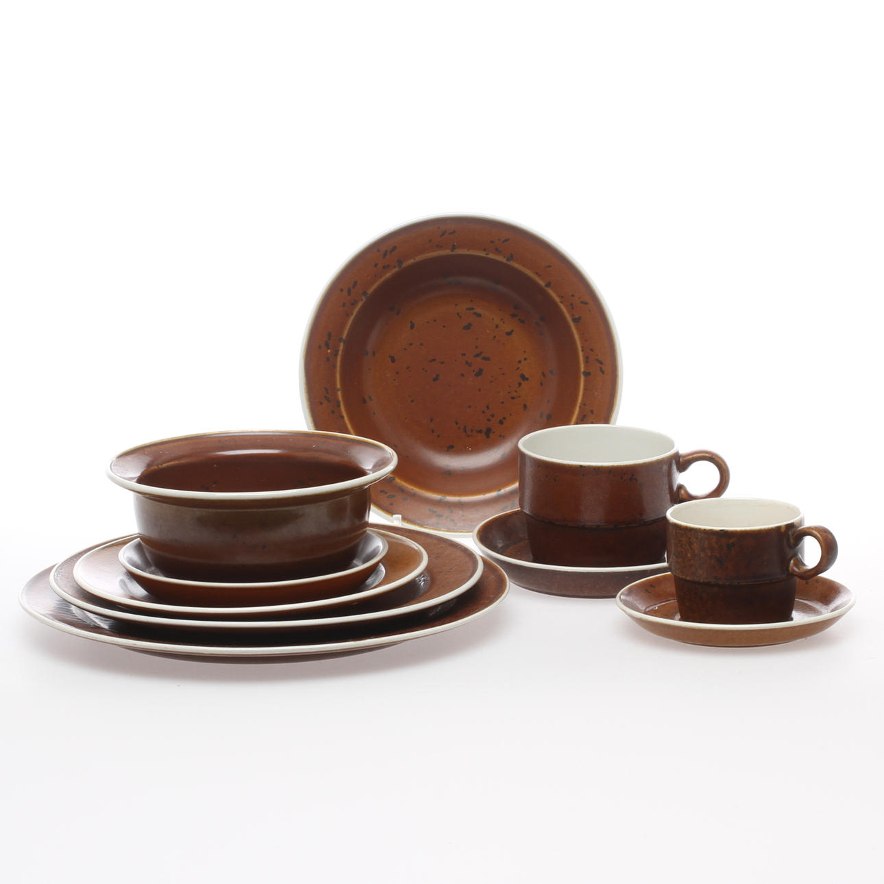 MATSERVIS, 69 delar, stengods, "Coq", Stig Lindberg, Gustavsberg.