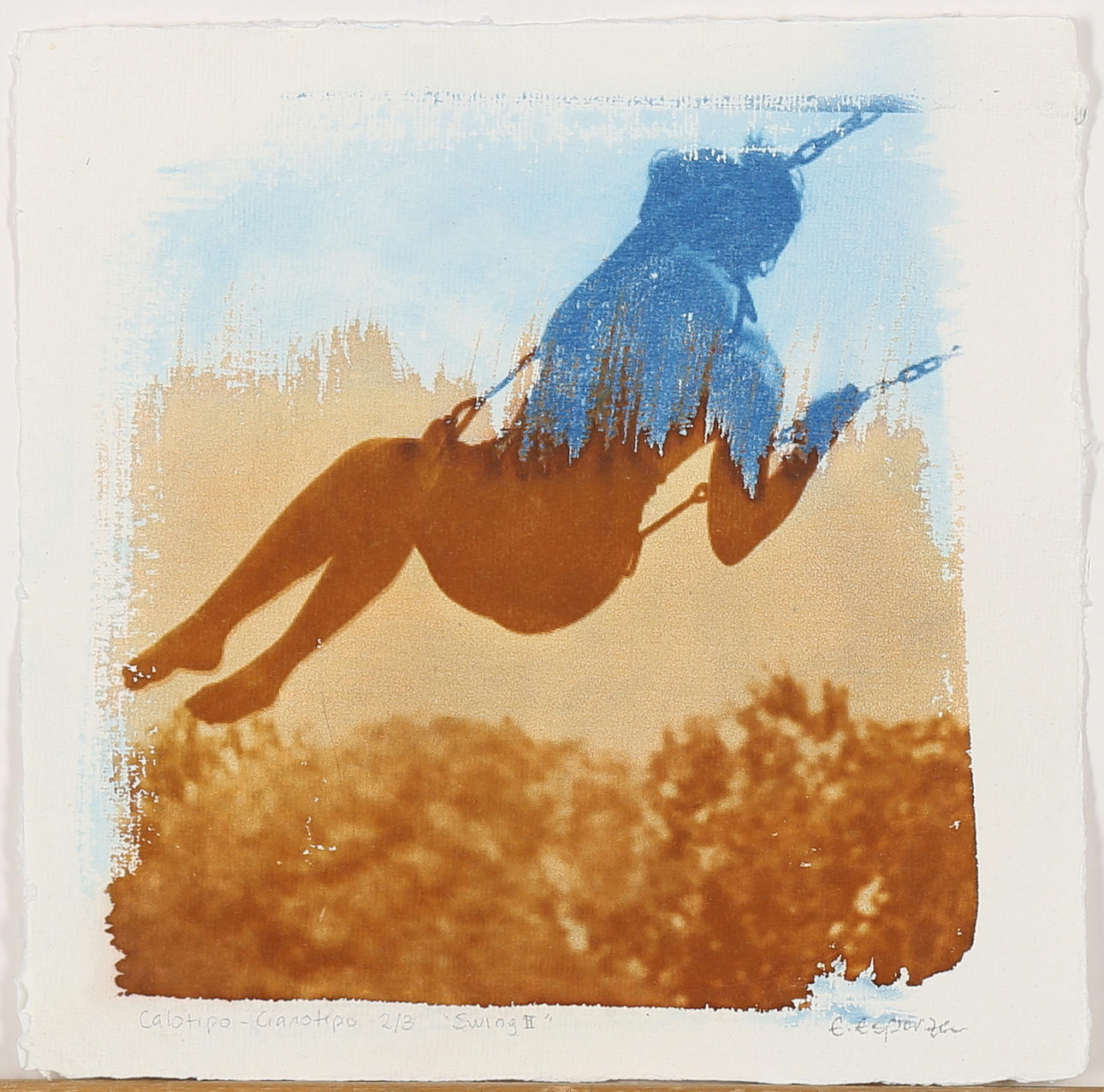 EVANGELINA ESPARZA. "Swing II" grafiskt tryck, signerad E Esparza, numrerad 2/3.