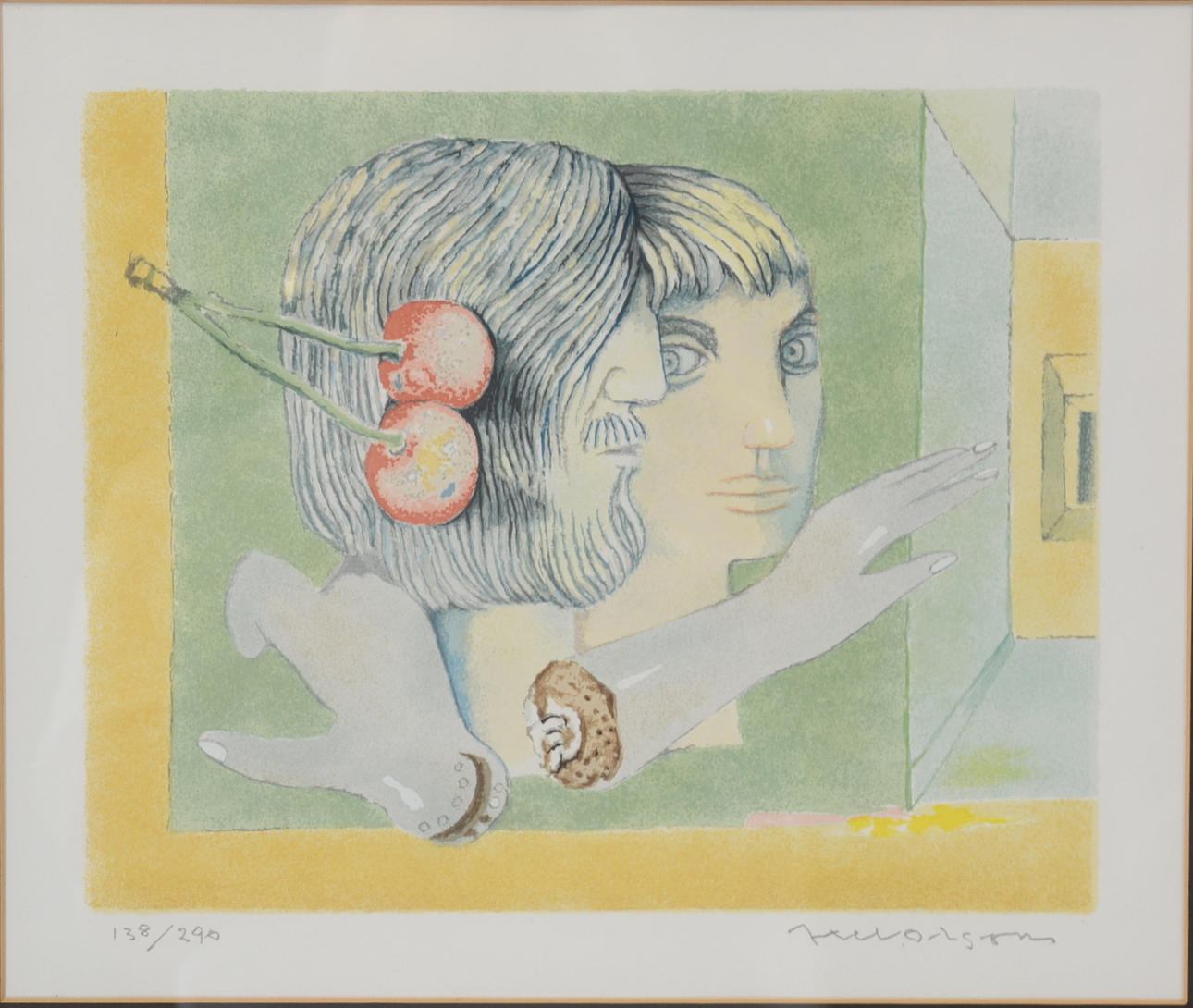 AXEL OLSON. Färglitografi.