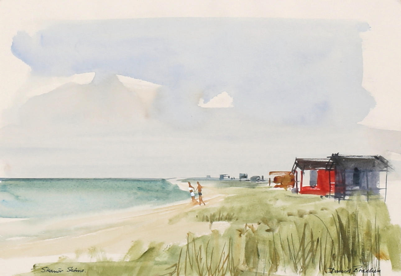 DAVID BRACKEN. “Skanör, Skåne”. Watercolor, signed.