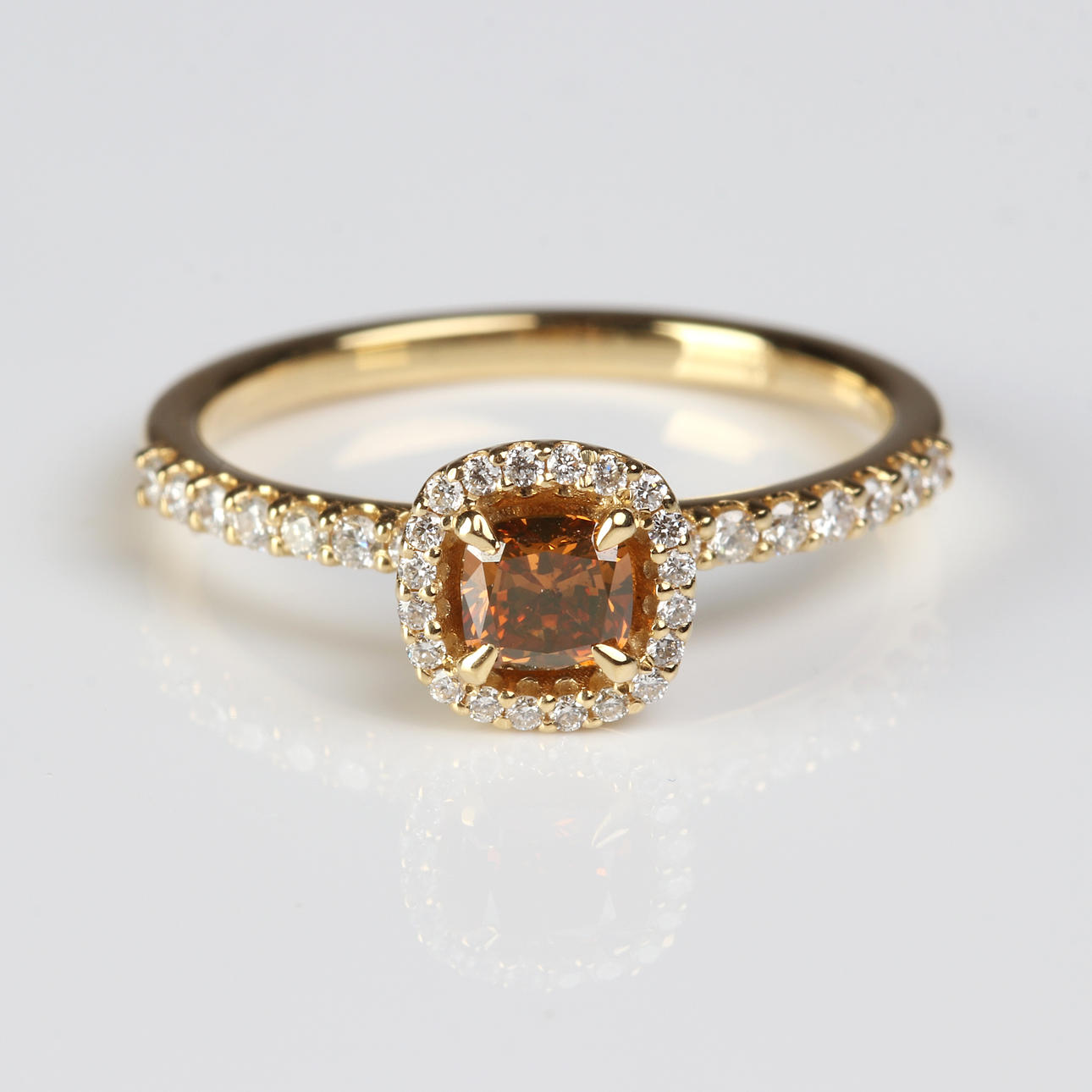 DIAMANTRING, FANCY ORANGE DIAMANT.