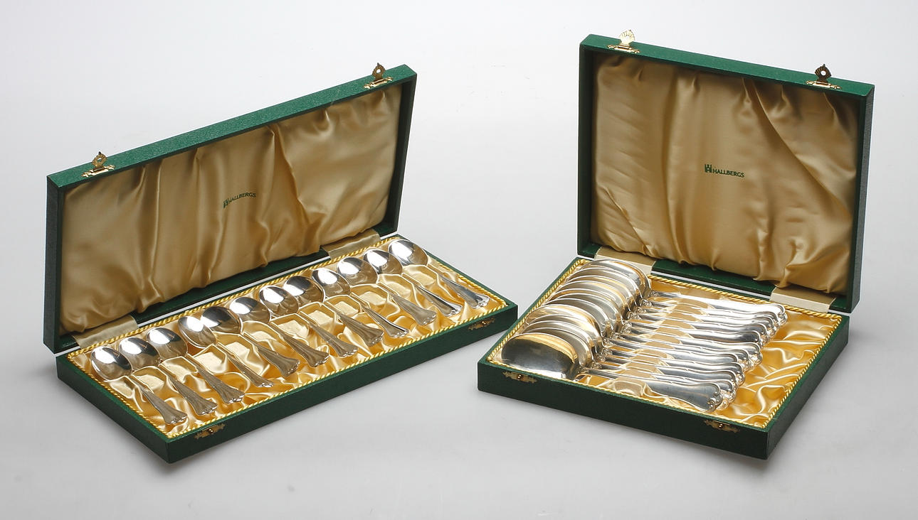 SKEDAR, 12 + 12, silver, "Symfoni", MEMA, 1960/70-tal, vikt ca 600 gram.