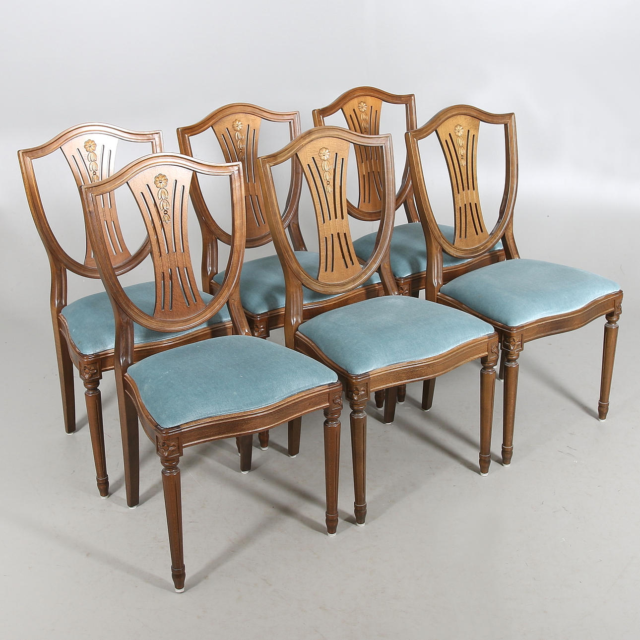 STOLAR, 6 st, Gustaviansk stil. 1900-talets mitt.