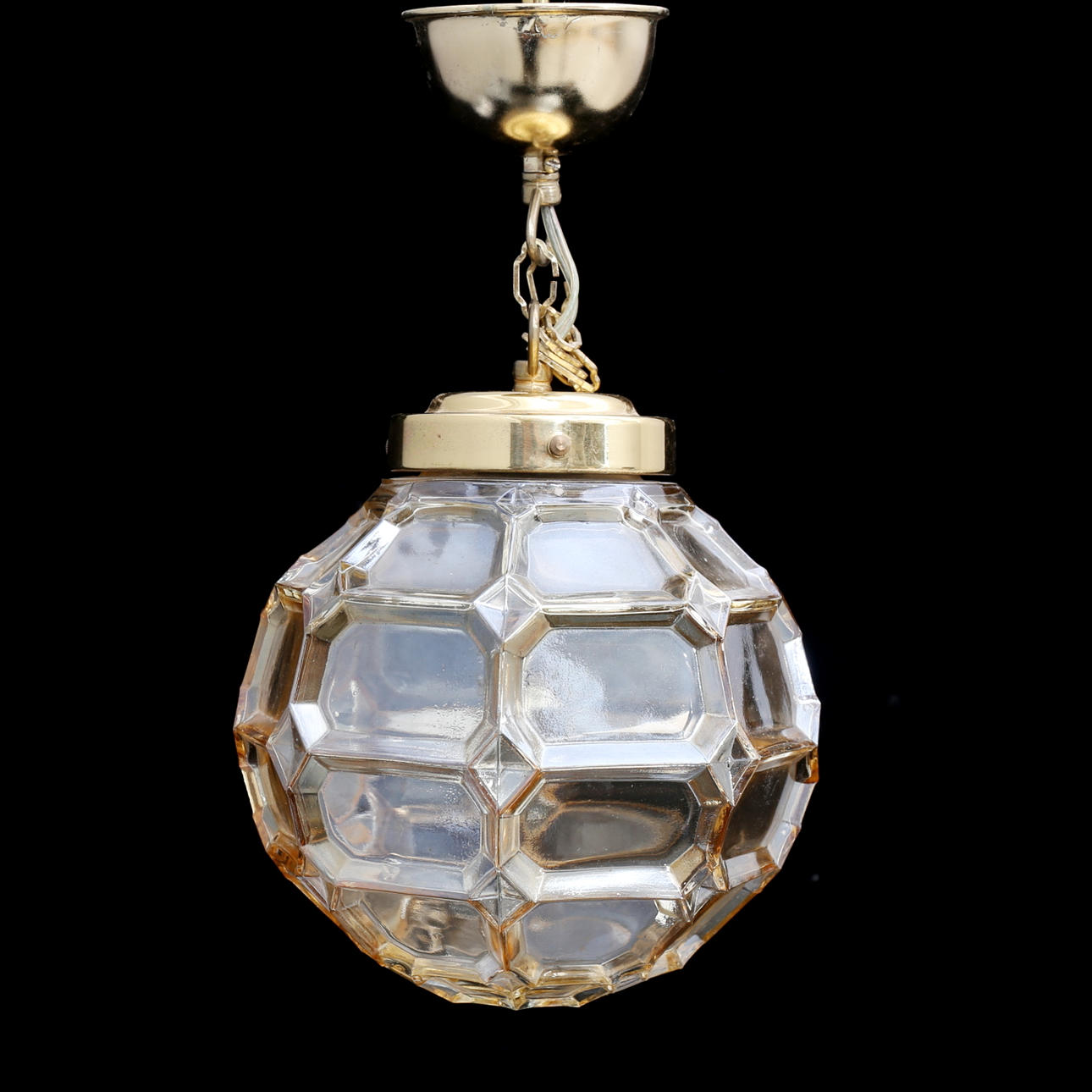 KUGELFÖRMIGE DECKENLAMPE, getöntes Glas, Ivars.