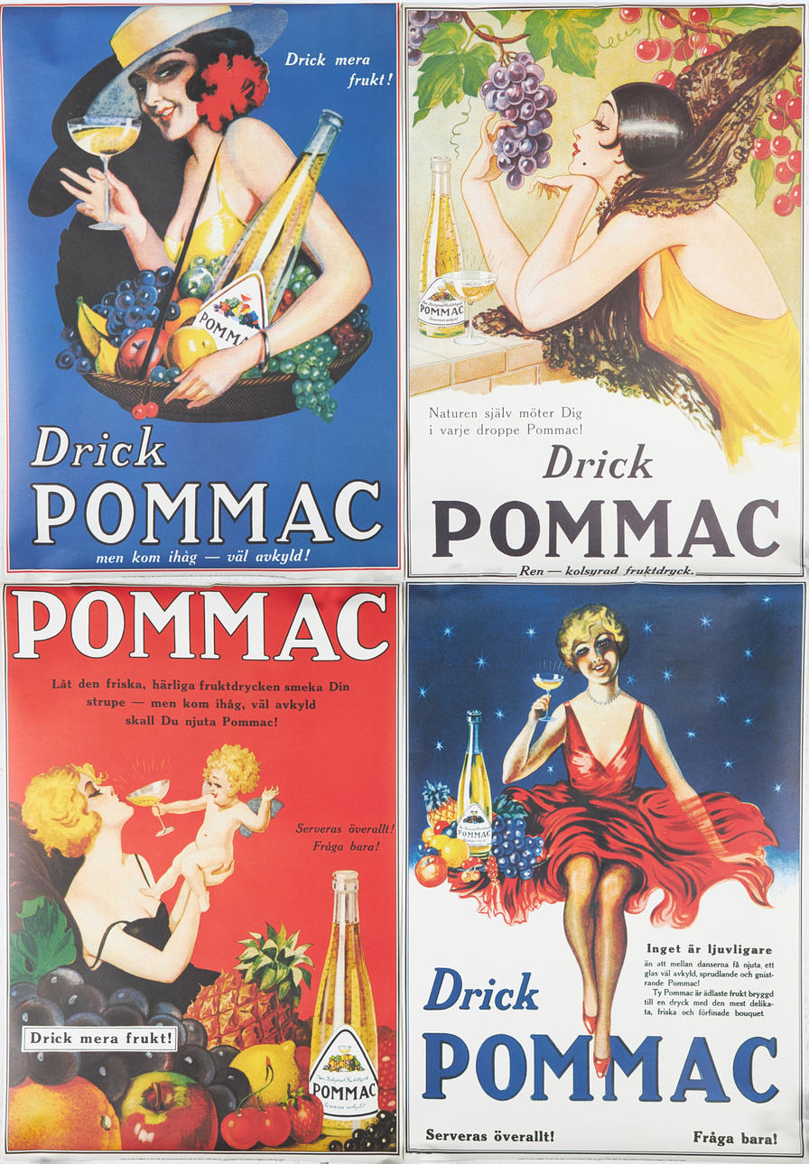 POSTERS, 4 dlr, “Drink Pommac”, offset print, 75th anniversary, 1994.