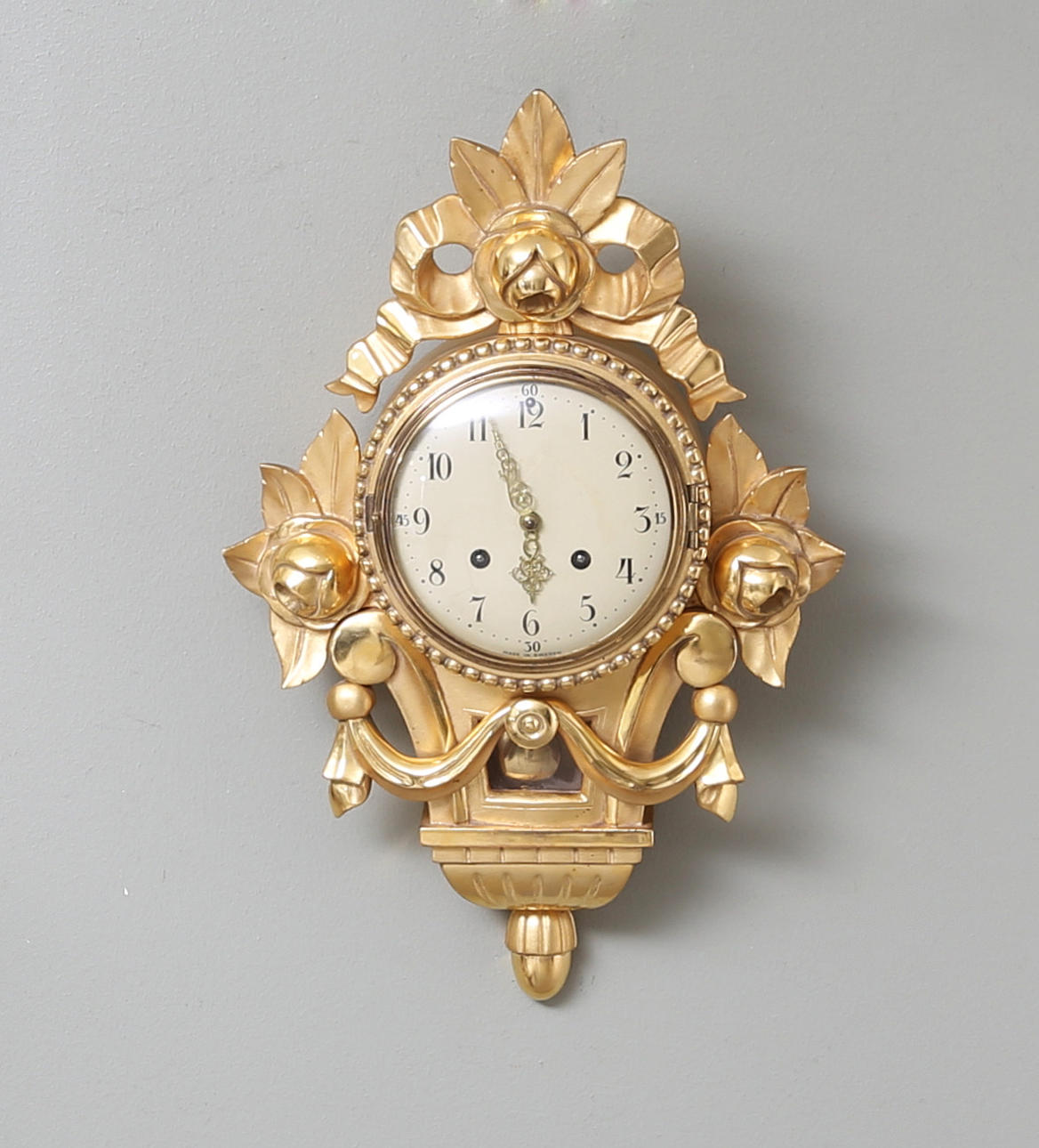 VÄGGPENDYL, förgylld, Westerstrands, 1900-talets mitt.