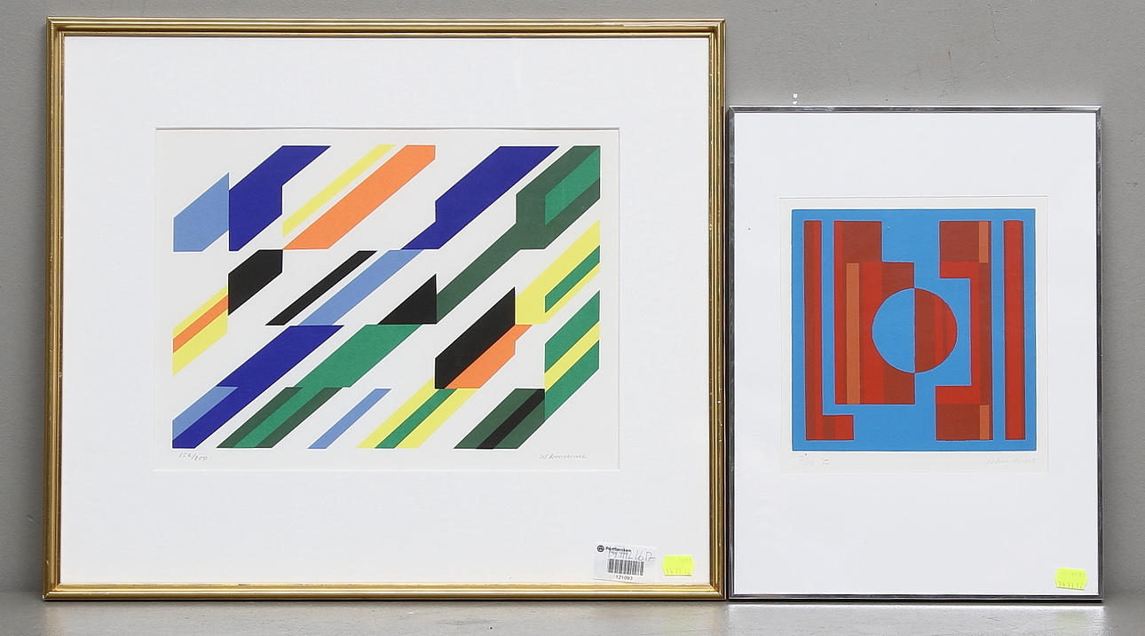 WILHELM LINDVALL. litografier, 2 st, signerade och numrerade.