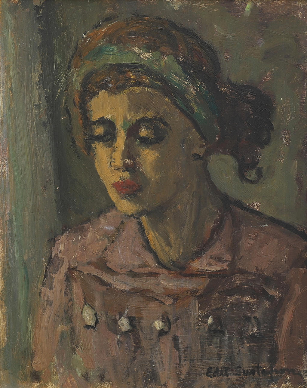 EDIT GUSTAFSON. FEMALE PORTRAIT.