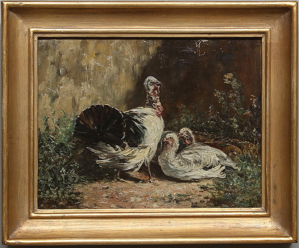 OKÄND KONSTNÄR. Olja på pannå, 1800-talets andra hälft, signerad.