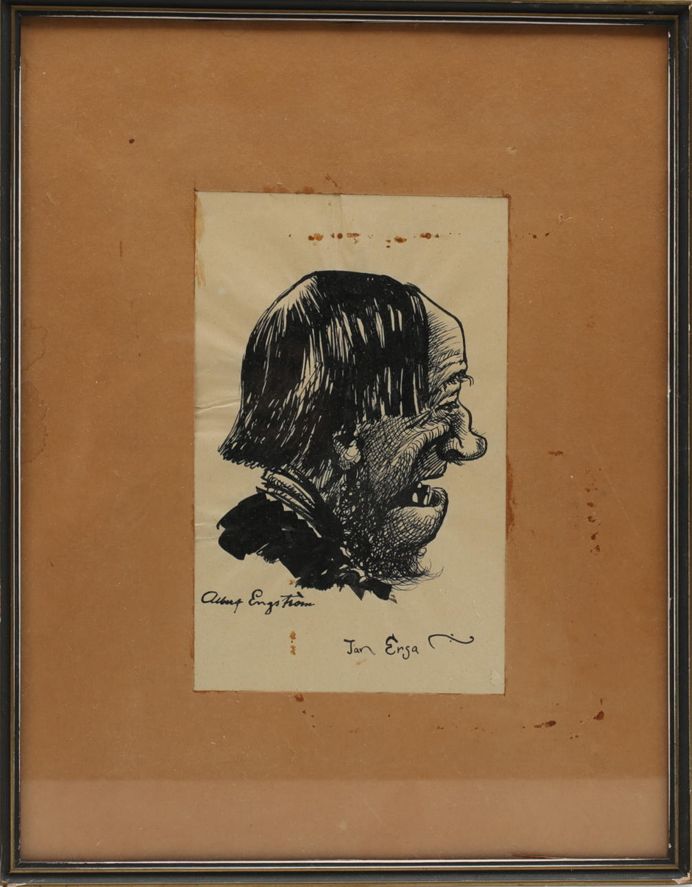 ALBERT ENGSTRÖM. “Jan Ersa”, ink drawing, signed.