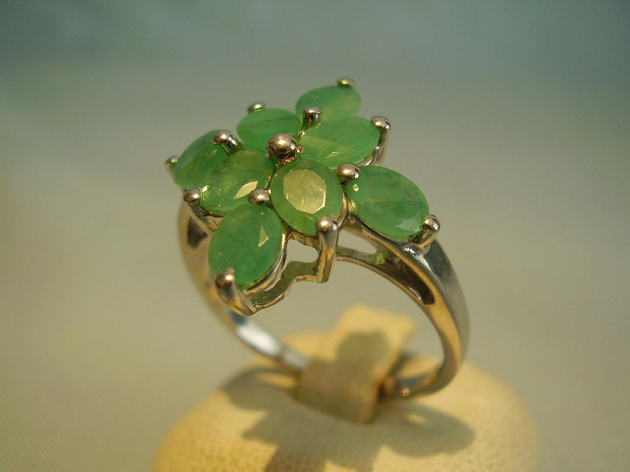 EMERALD RING, silver 925 smaragder 2.40 ct.