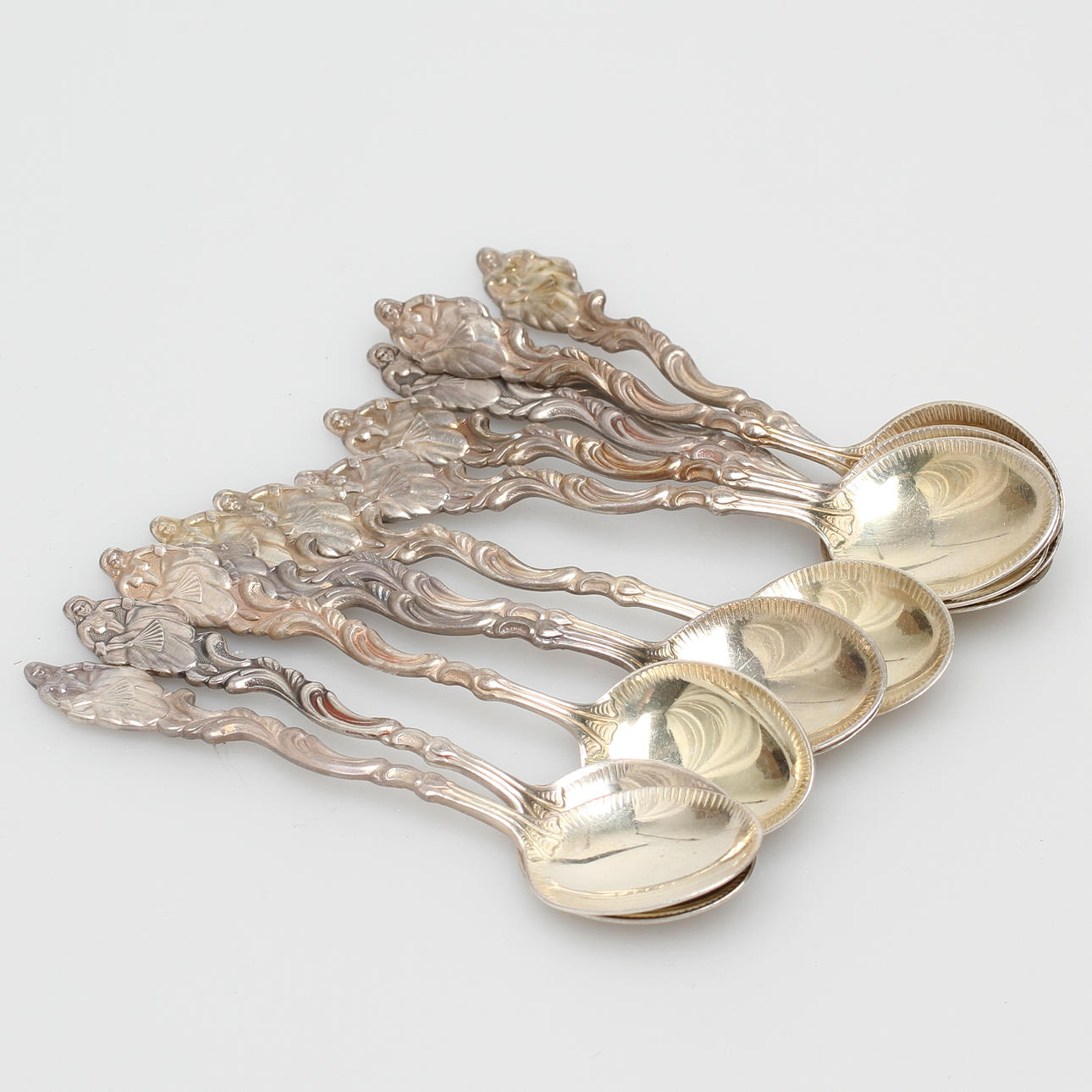 MOCCASKEDAR, 12 st, silver, Matsilver Ab Stockholm 1900-tal.