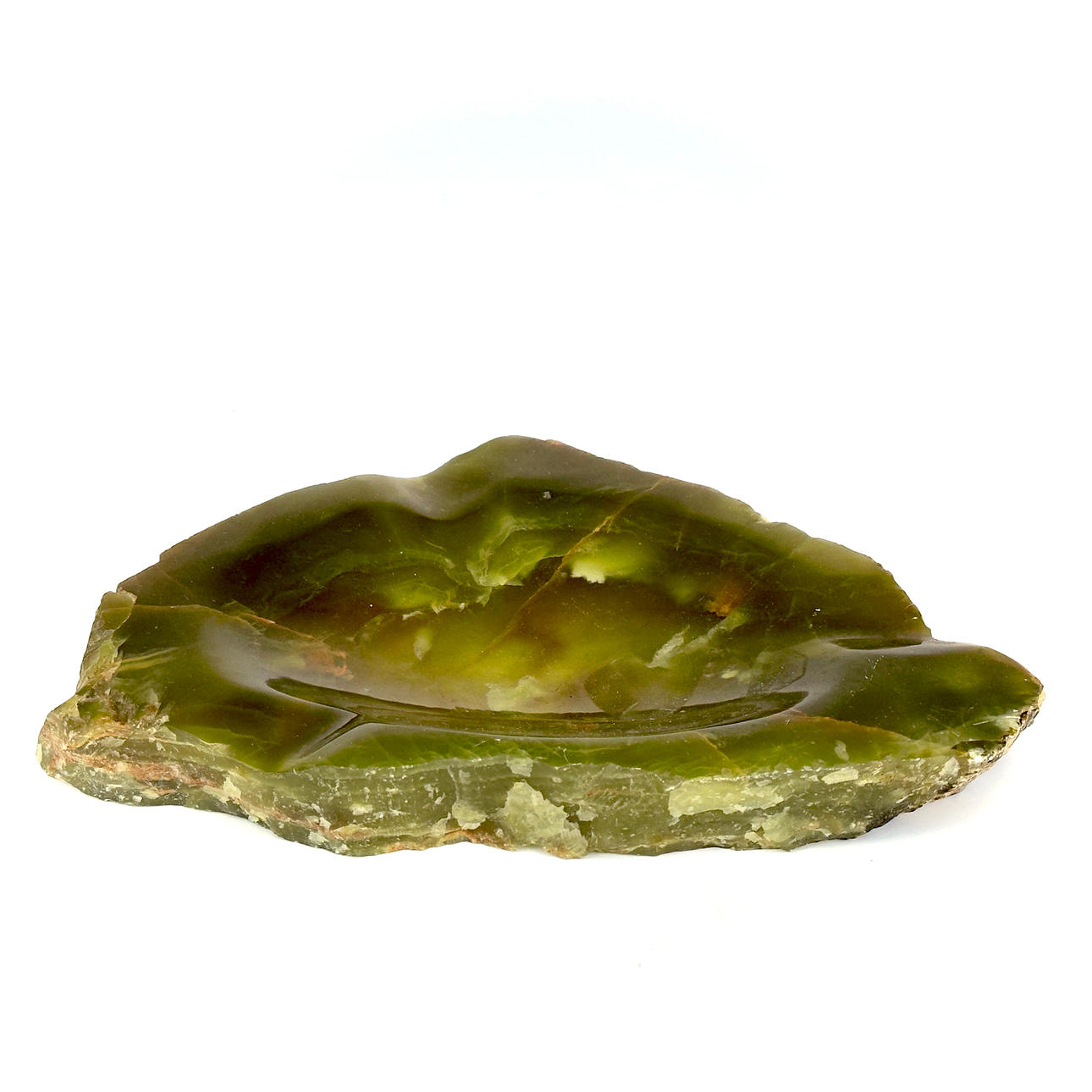 ASCHENBECHER AUS POLIERTEM GRÜNEM ONYX.