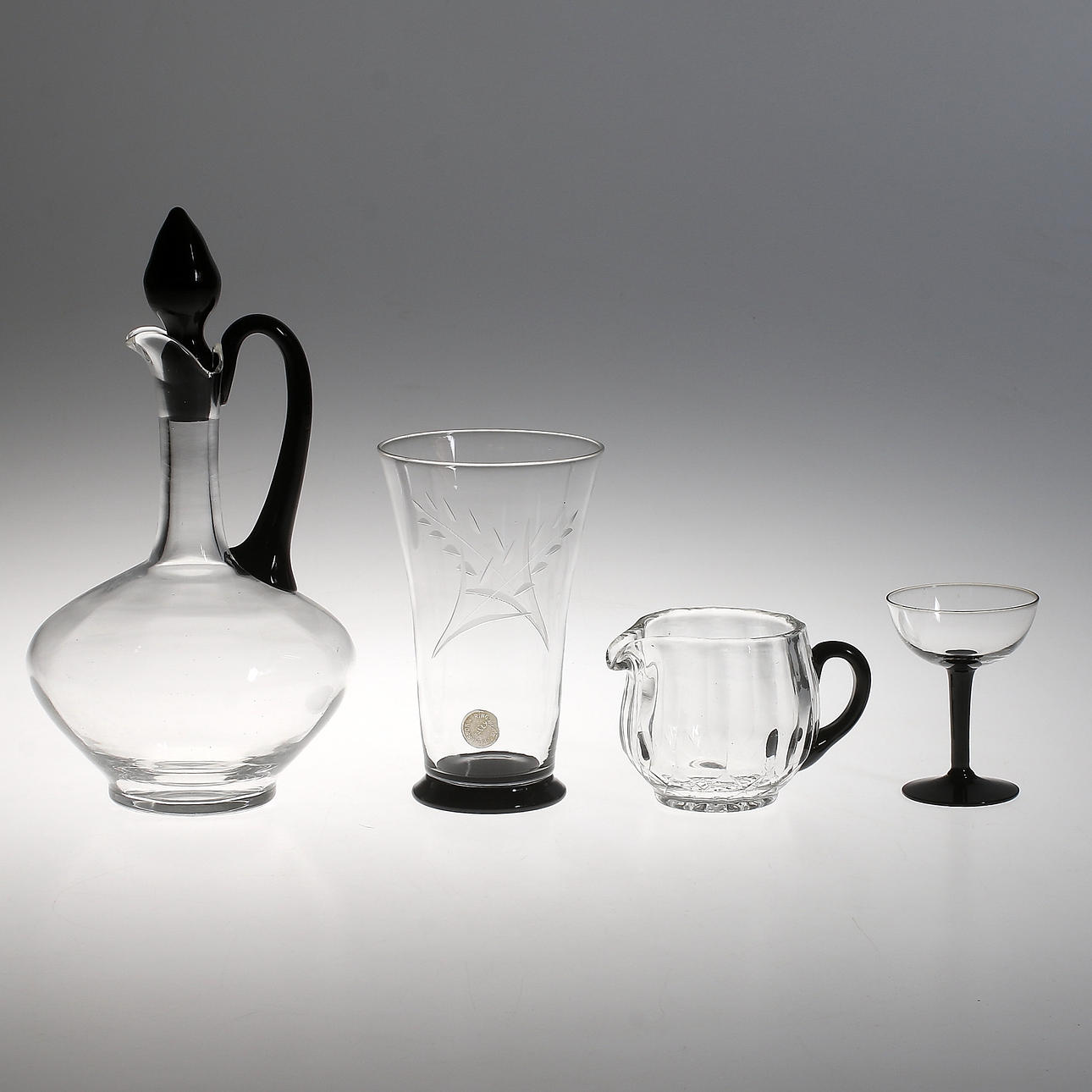 GLASSERVIS, 17 delar, Art Deco, Ringberg & Gustafsson, Kosta, 1920/30-tal.