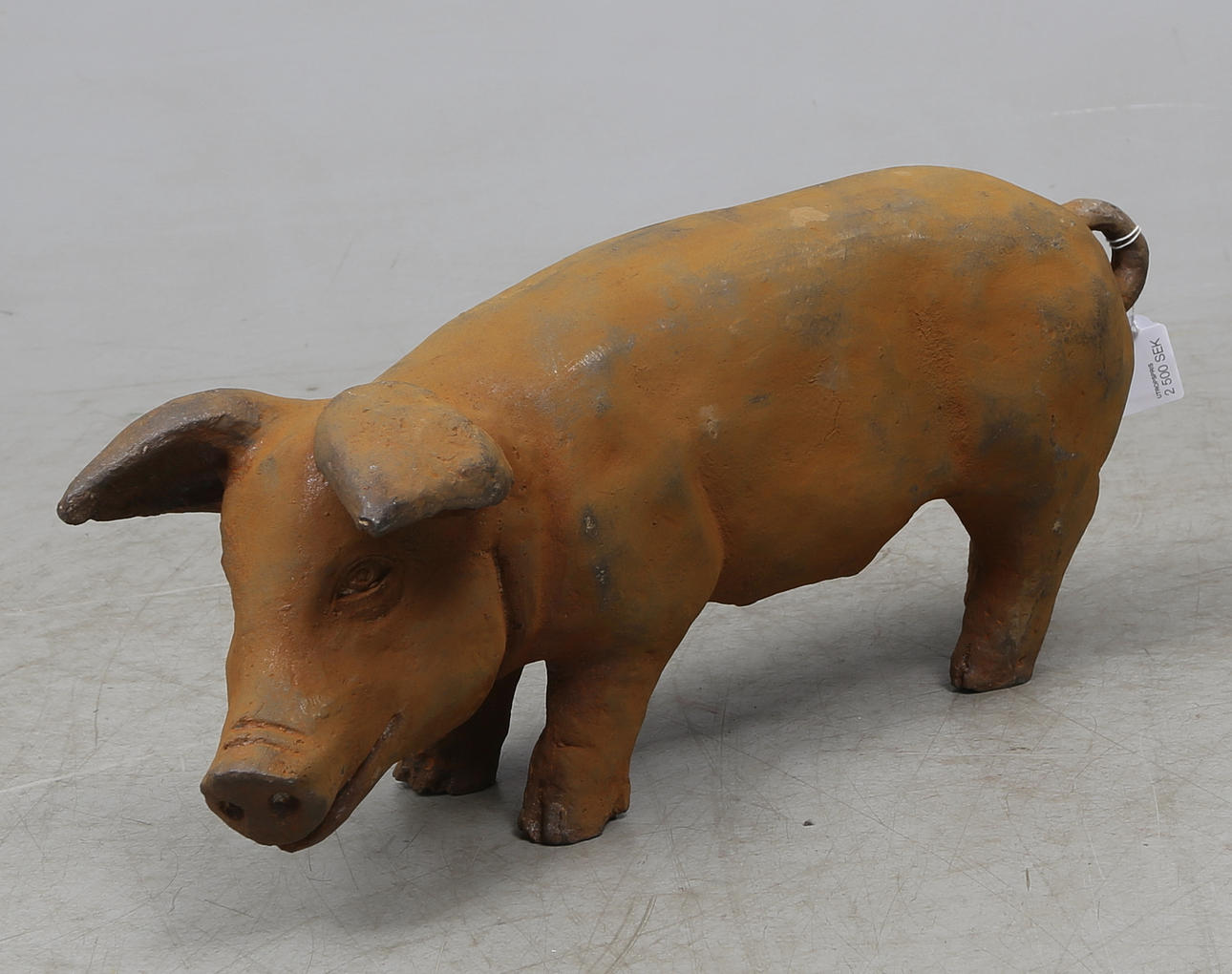 SKULPTUR, gjutjärn, gris, 2000-tal.