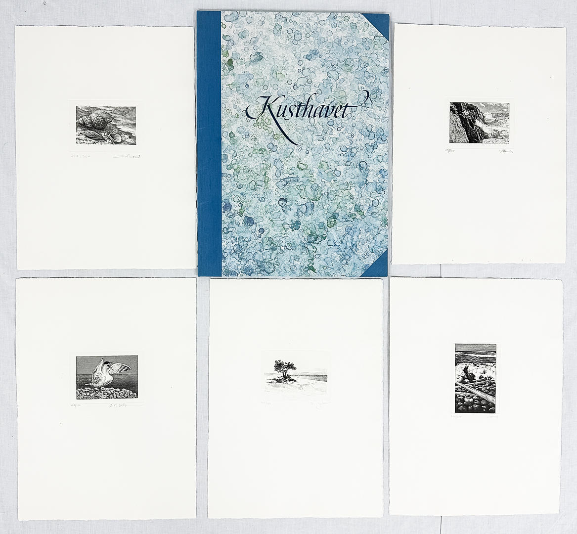 ENGRAVINGS, 5 pcs in folder, “Coastal Sea”, numbered.