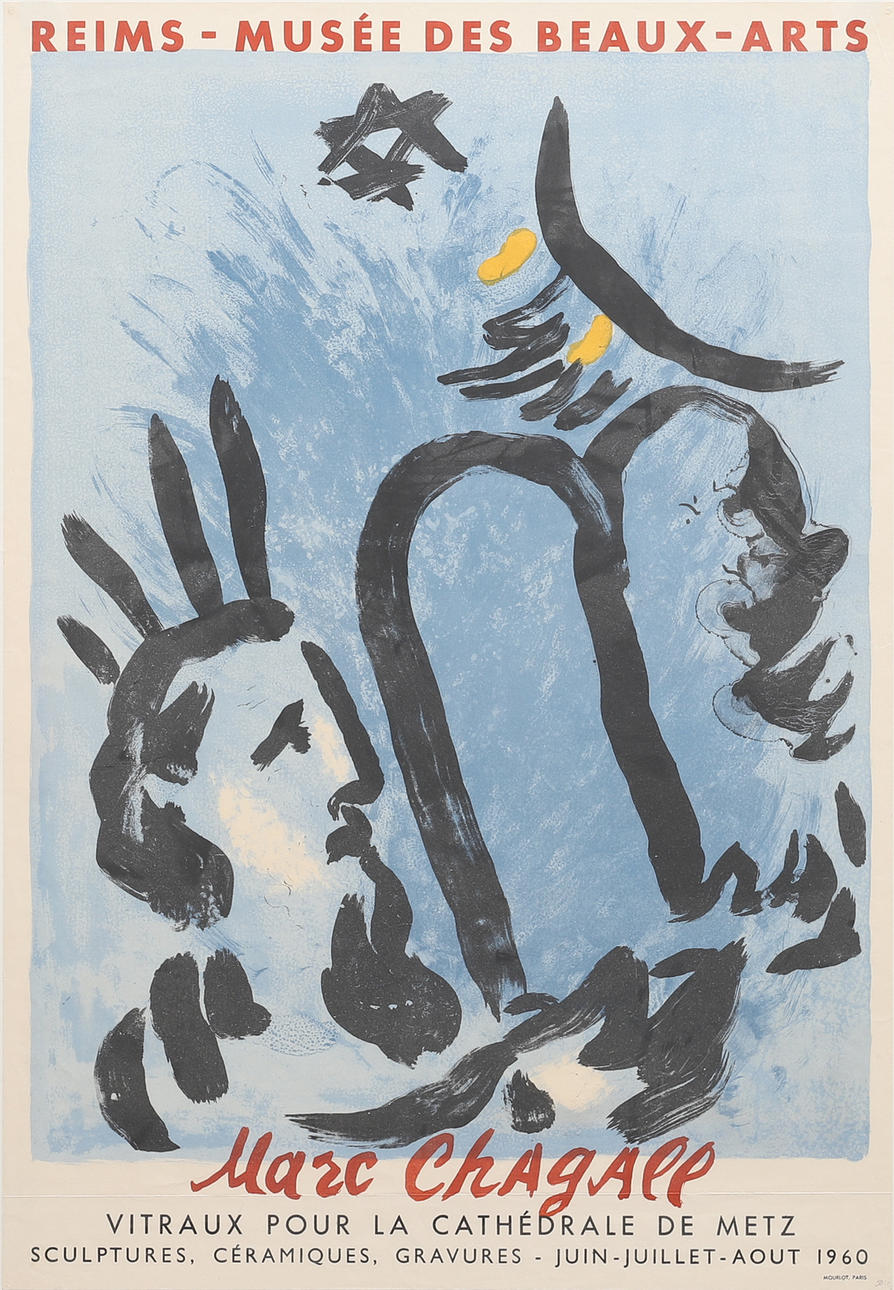 MARC CHAGALL. UDSTILLINGSPLAKAT EFTER MOURLOT PARIS.