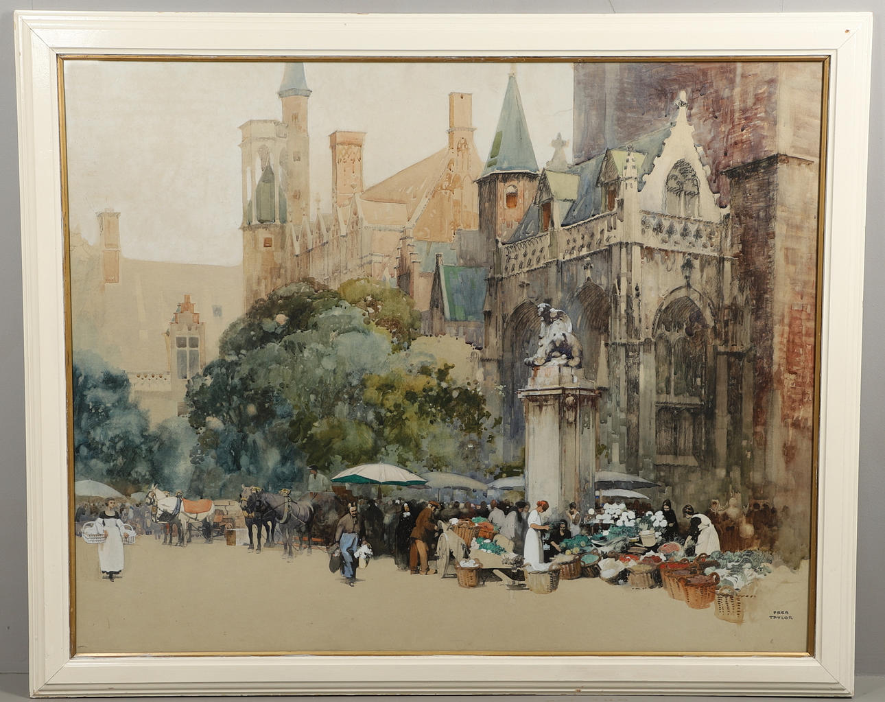 FRED TAYLOR (1875-1963). FLOWER MARKET.