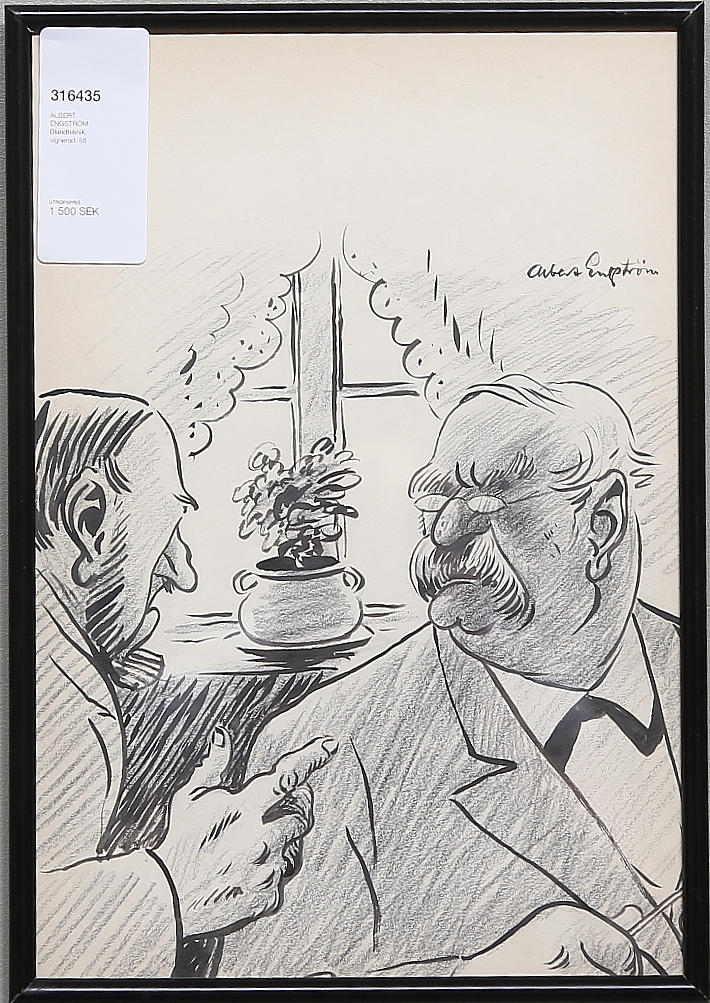 ALBERT ENGSTRÖM. Blandteknik, signerad.