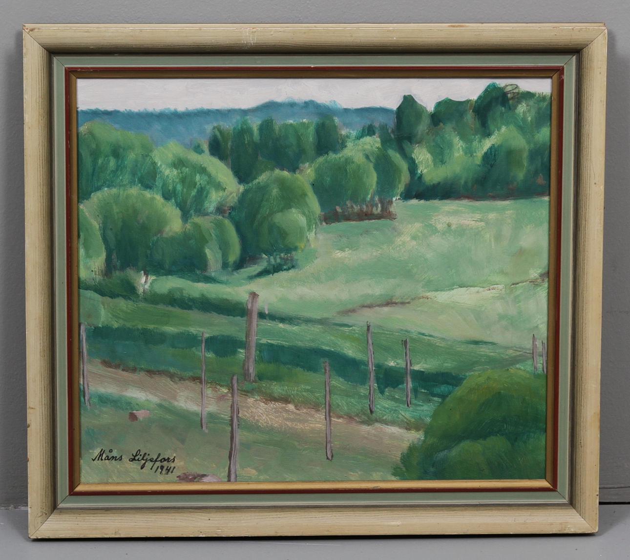 MÅNS LILJEFORS. samt en oidentifierad konstnär. Sommarlandskap respektive vinterlandskap. Oljemålningar.