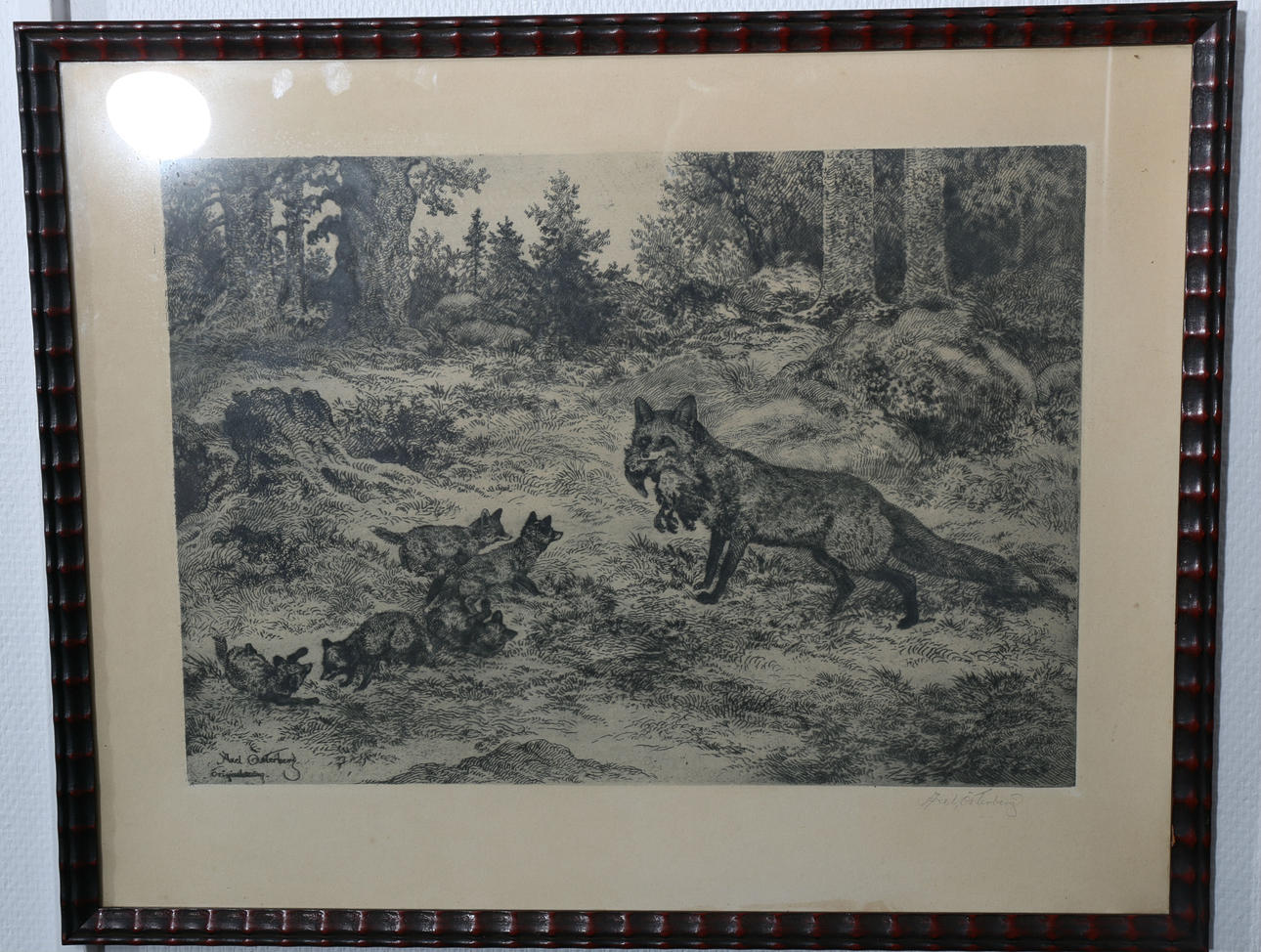 AXEL ÖSTERBERG. Etsningar, 2 stycken, signerade.