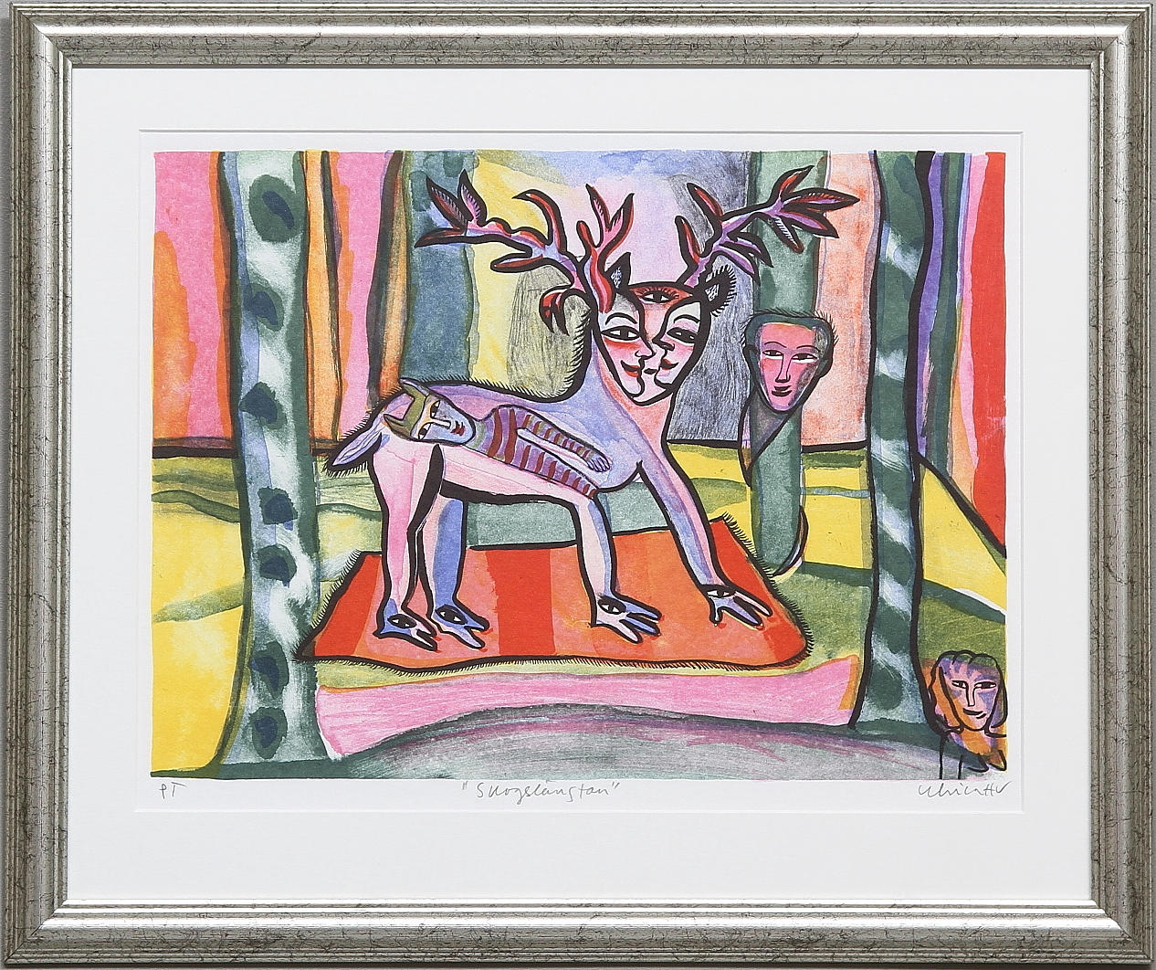 ULRICA HYDMAN-VALLIEN. "Skogslängtan". Grafiskt blad, provtryck. Signerad.