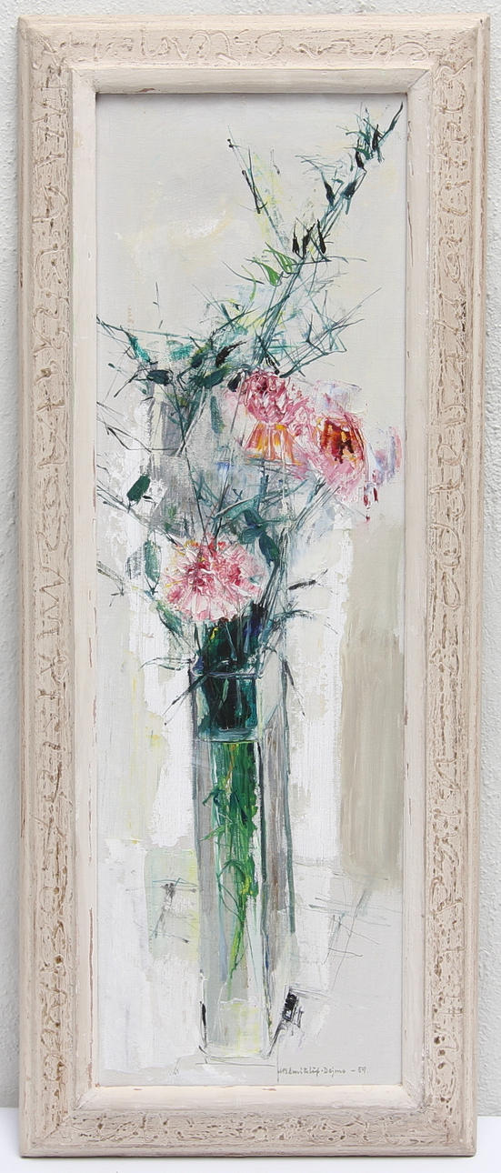 ULLA-BRITTA EMITSLÖF-DEJMO. Blommor och träd. 3 oljor på duk, signerade.